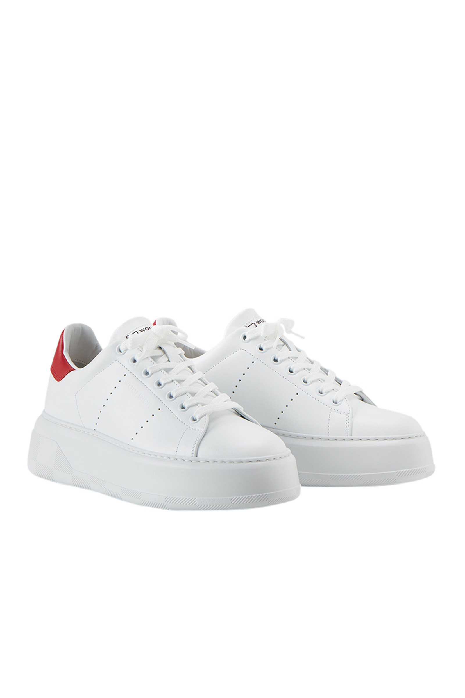 Kalfsleren Chunky Court-sneakers met contrasterende details photo 2 | Woolrich