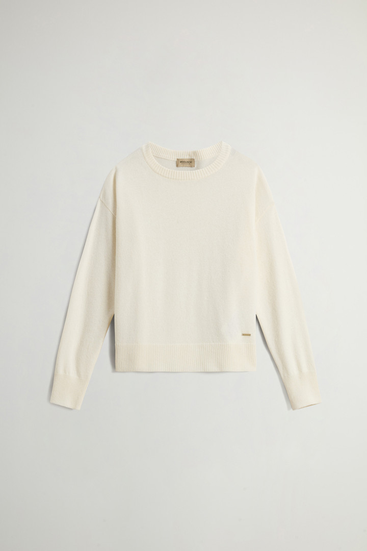 Crewneck Sweater in Virgin Wool and Cashmere Blend White photo 5 | Woolrich