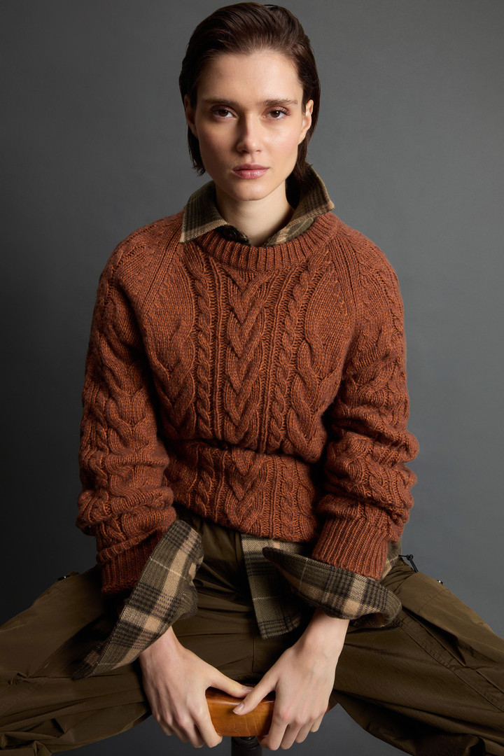 Pullover mit Rundhalsausschnitt aus Baumwoll-Woll-Mischung by Todd Snyder Braun photo 7 | Woolrich