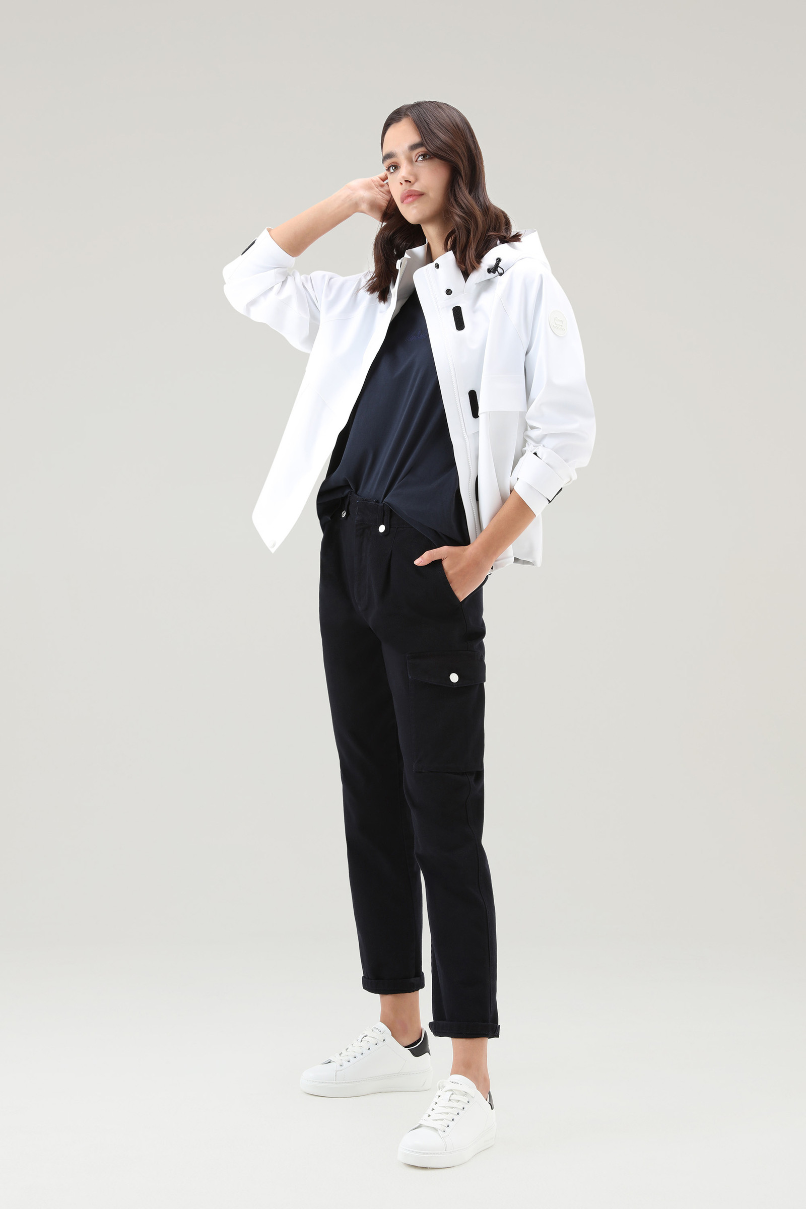 Veste courte Tech Commuting en nylon élastique blanc photo 2 | Woolrich