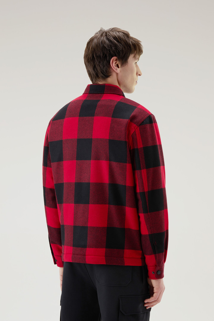 Overshirt in Recycled Italian Wool Blend with Sherpa Lining Red photo 3 | Woolrich