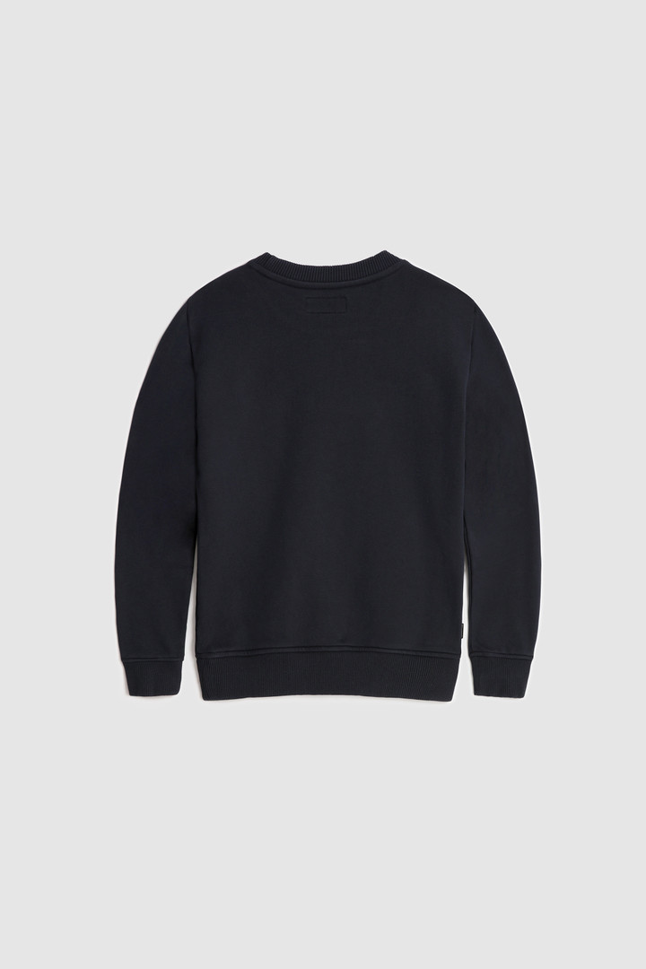 Boy's Crewneck Sweatshirt in Organic Cotton Blue photo 2 | Woolrich
