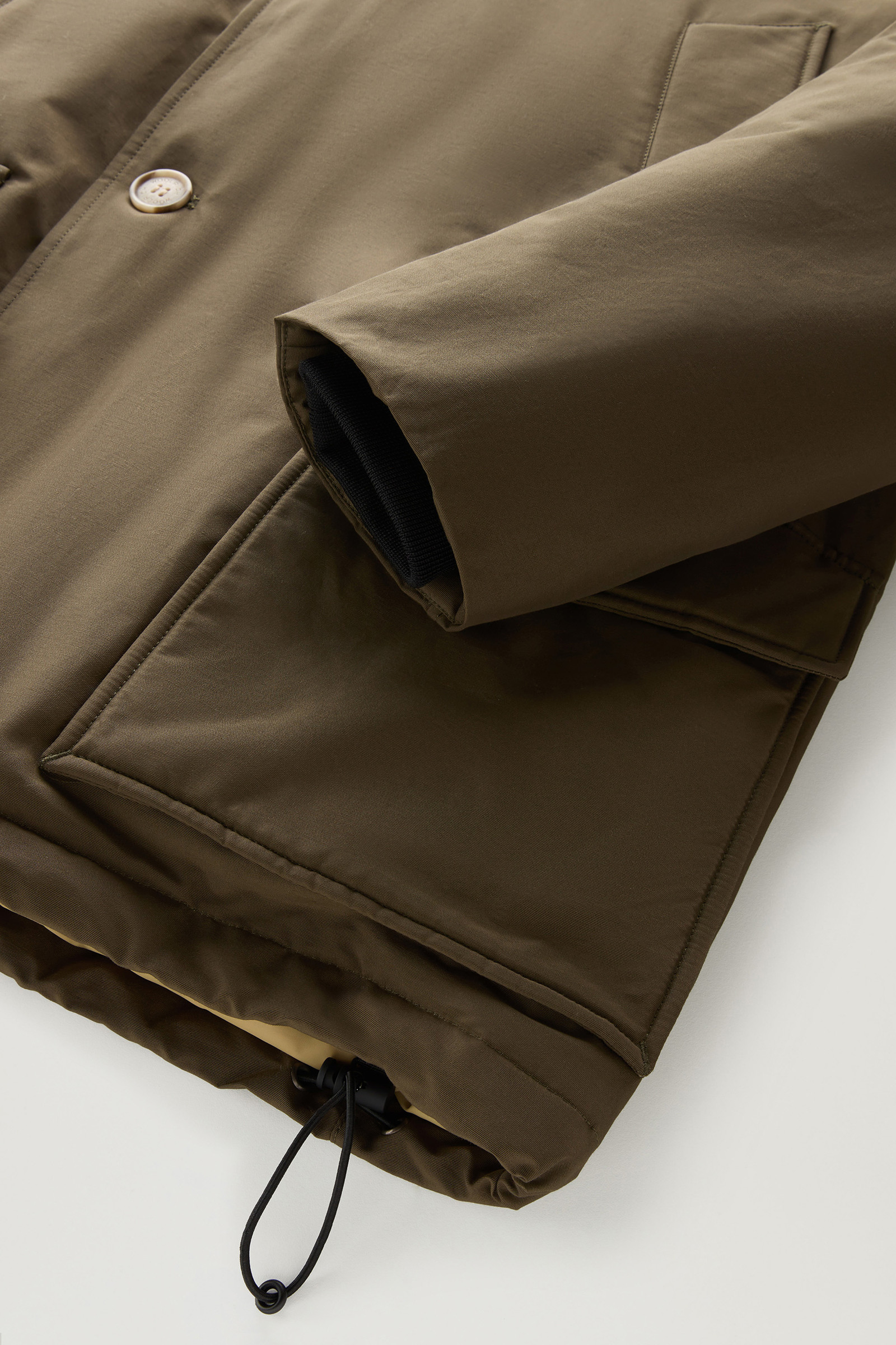 Arctic Anorak in Ramar Cloth with Detachable Fur Green photo 9 | Woolrich