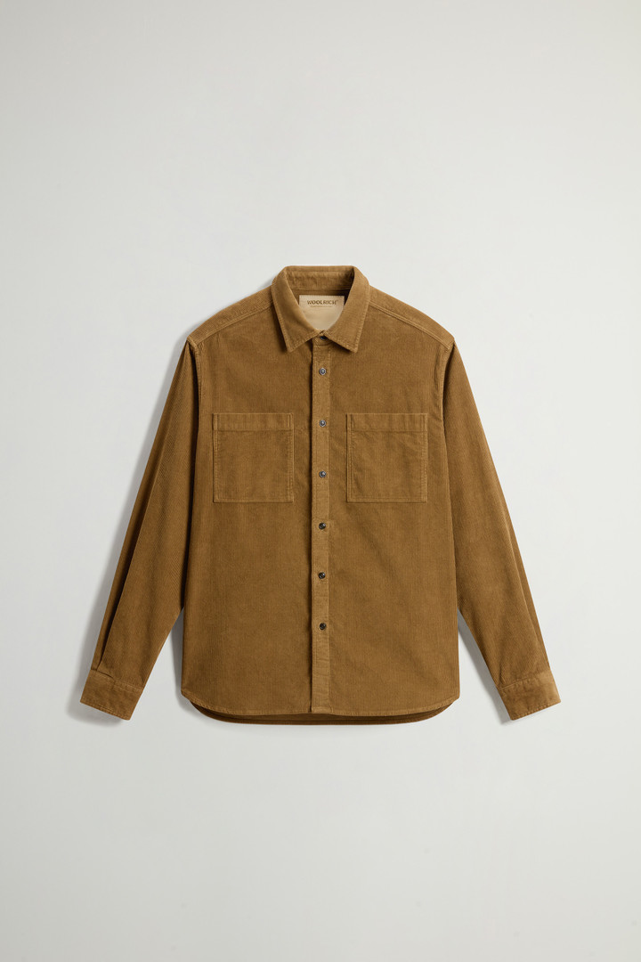 Woolrich Man Garment-Dyed Corduroy Overshirt Brown Size L