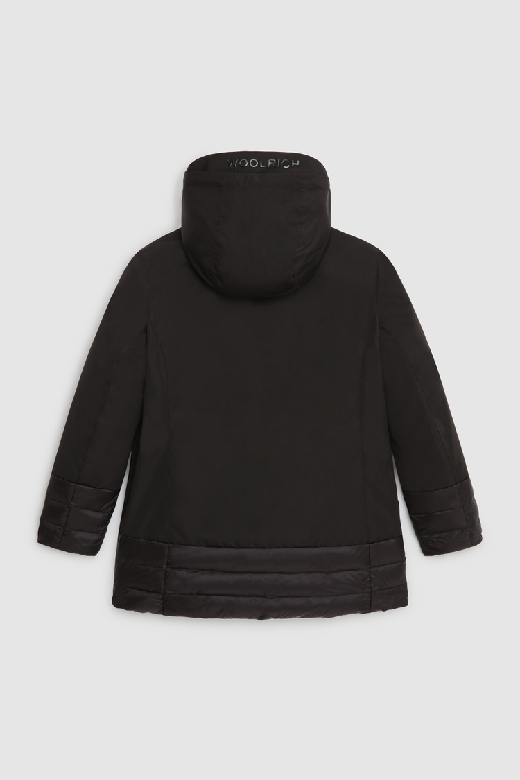 Girl's Hybrid Jacket in nylon and technical fabric