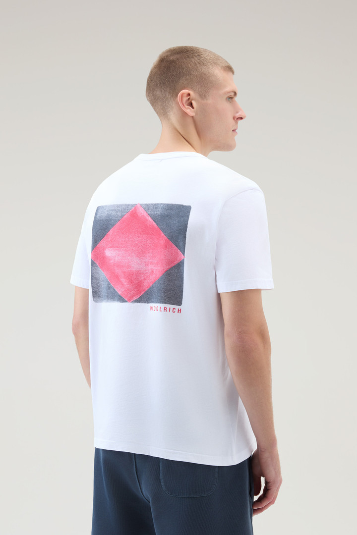 T-Shirt aus reiner Baumwolle mit kleiner Tasche Weiß photo 3 | Woolrich