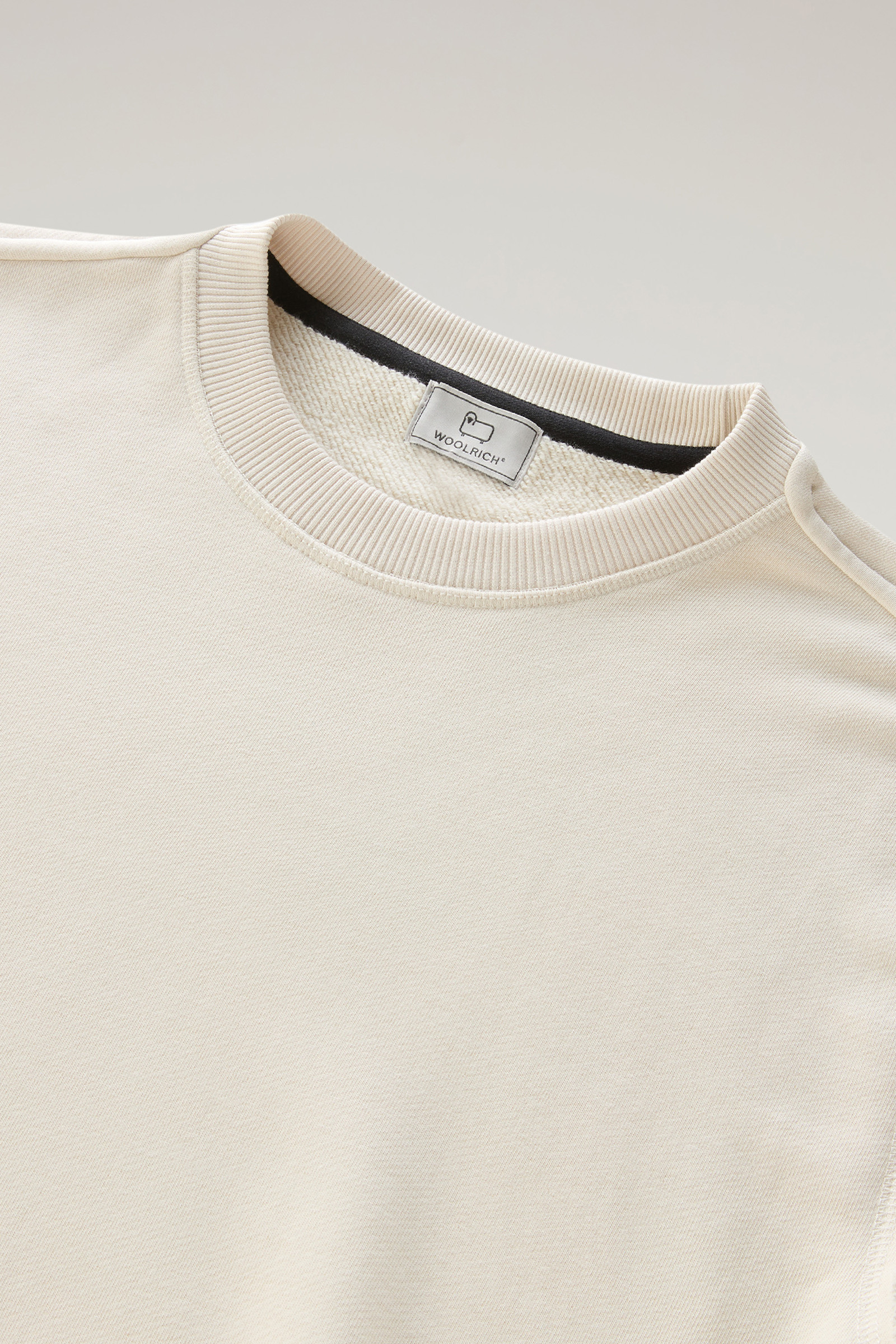 Crewneck Sweatshirt in Cotton Blend with Pockets White photo 6 | Woolrich