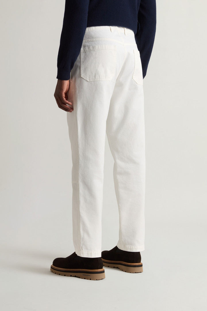 Garment-Dyed Carpenter Pants in Pure Cotton Canvas White photo 3 | Woolrich