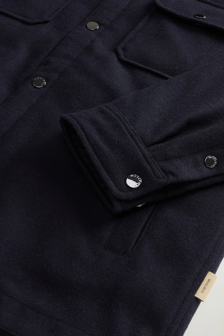 Giacca a camicia Alaskan in misto lana italiana Melton riciclata Blu photo 7 | Woolrich