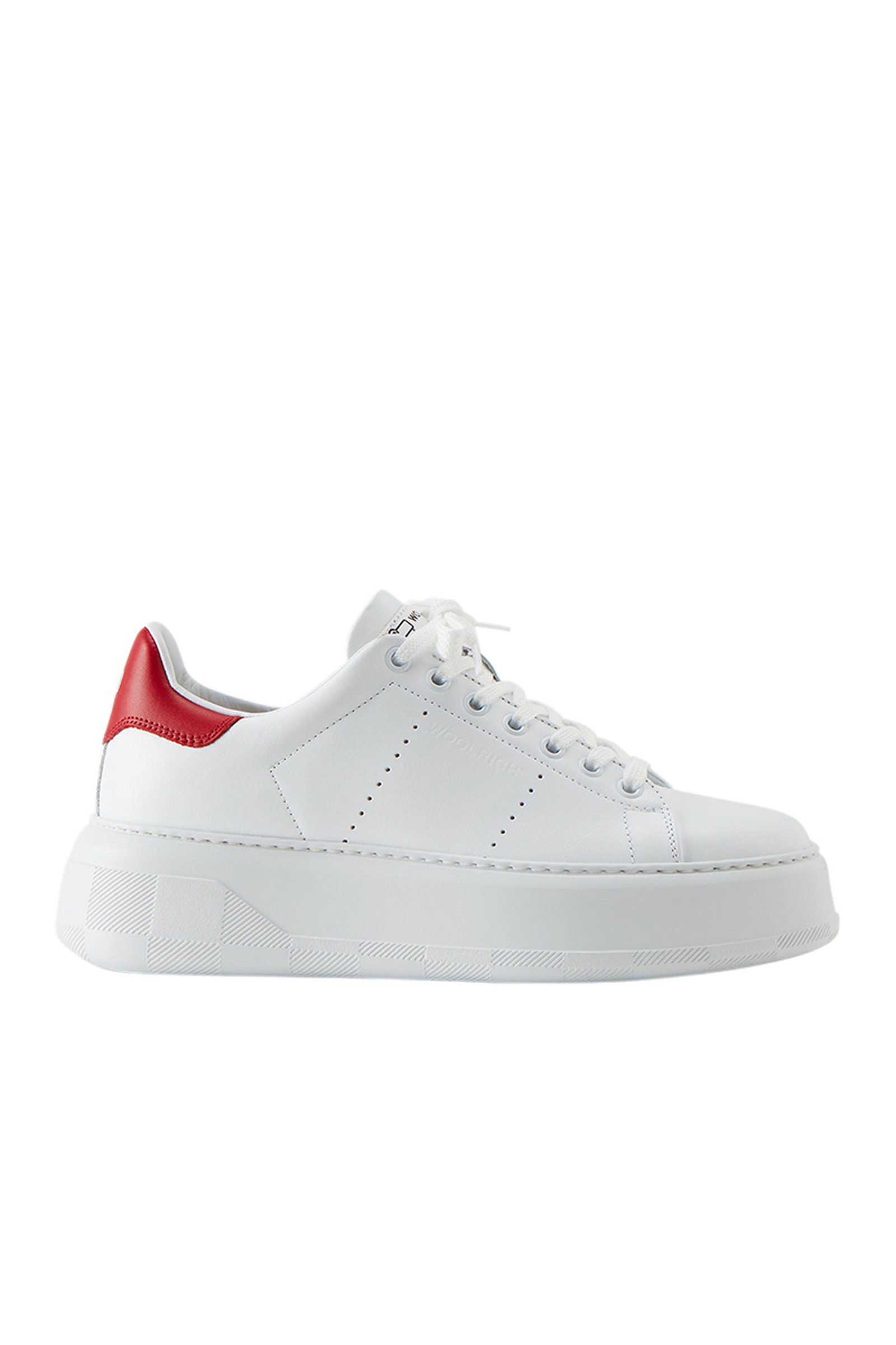 Kalfsleren Chunky Court-sneakers met contrasterende details | Woolrich