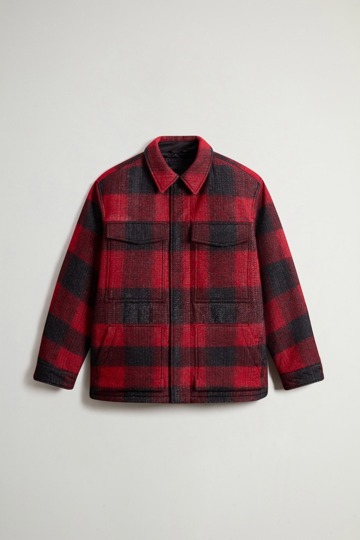 Overshirt in Italian Wool Blend with Checked Pattern by Todd Snyder Red photo 5 | Woolrich