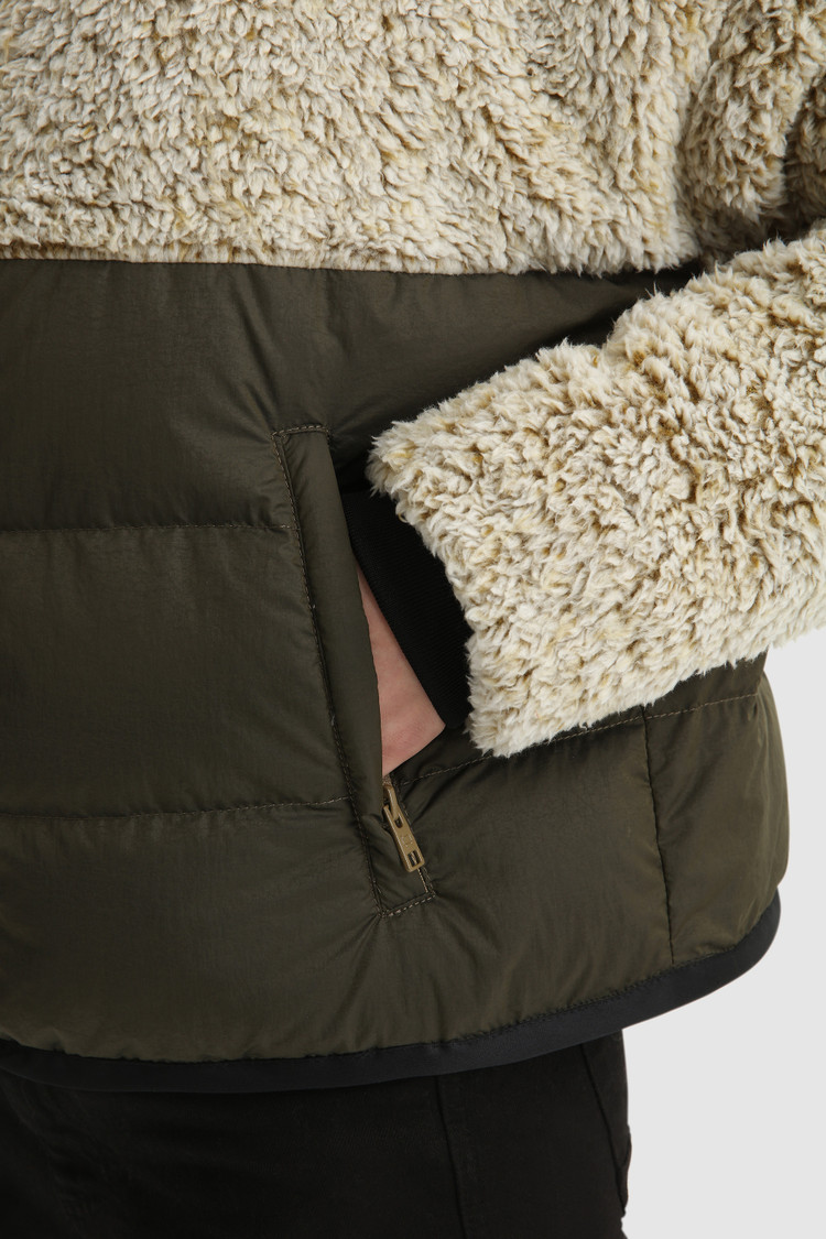 Hoody van fleece en nylon