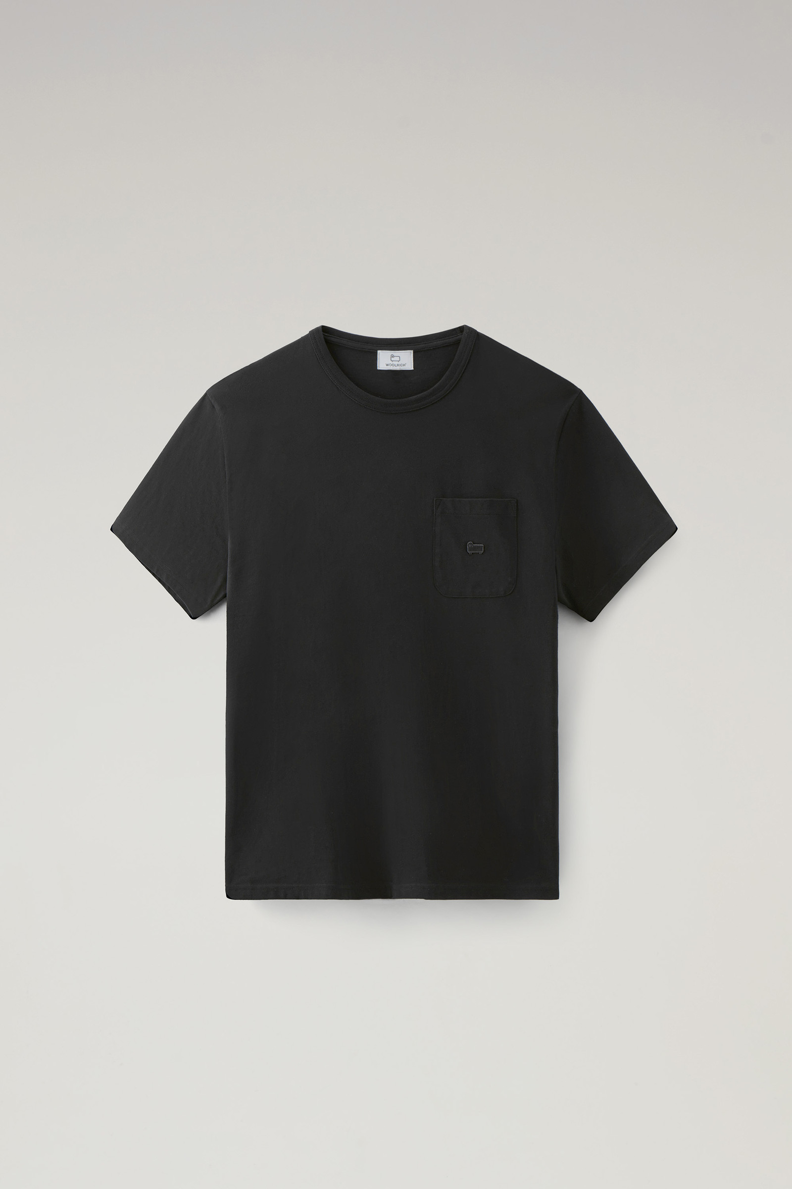 T-shirt in Pure Cotton with Chest Pocket Black