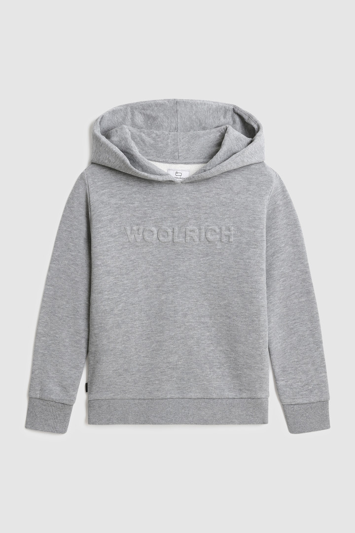 Boy S Hoodie With 3d Logo Grey Woolrich