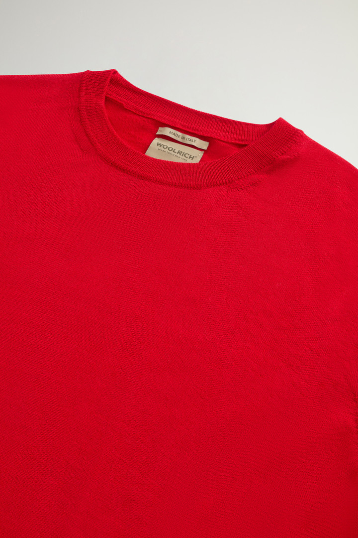 Crewneck Sweater in Pure Merino Virgin Wool Red photo 6 | Woolrich