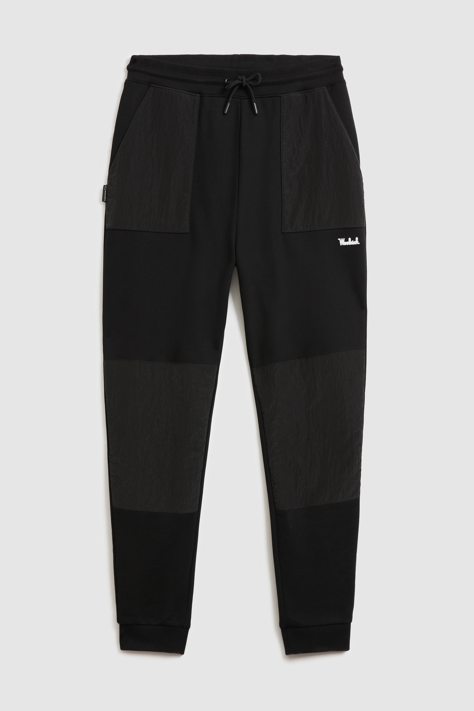 Fleece cotton pant with crinkle nylon details Black photo 4 | Woolrich