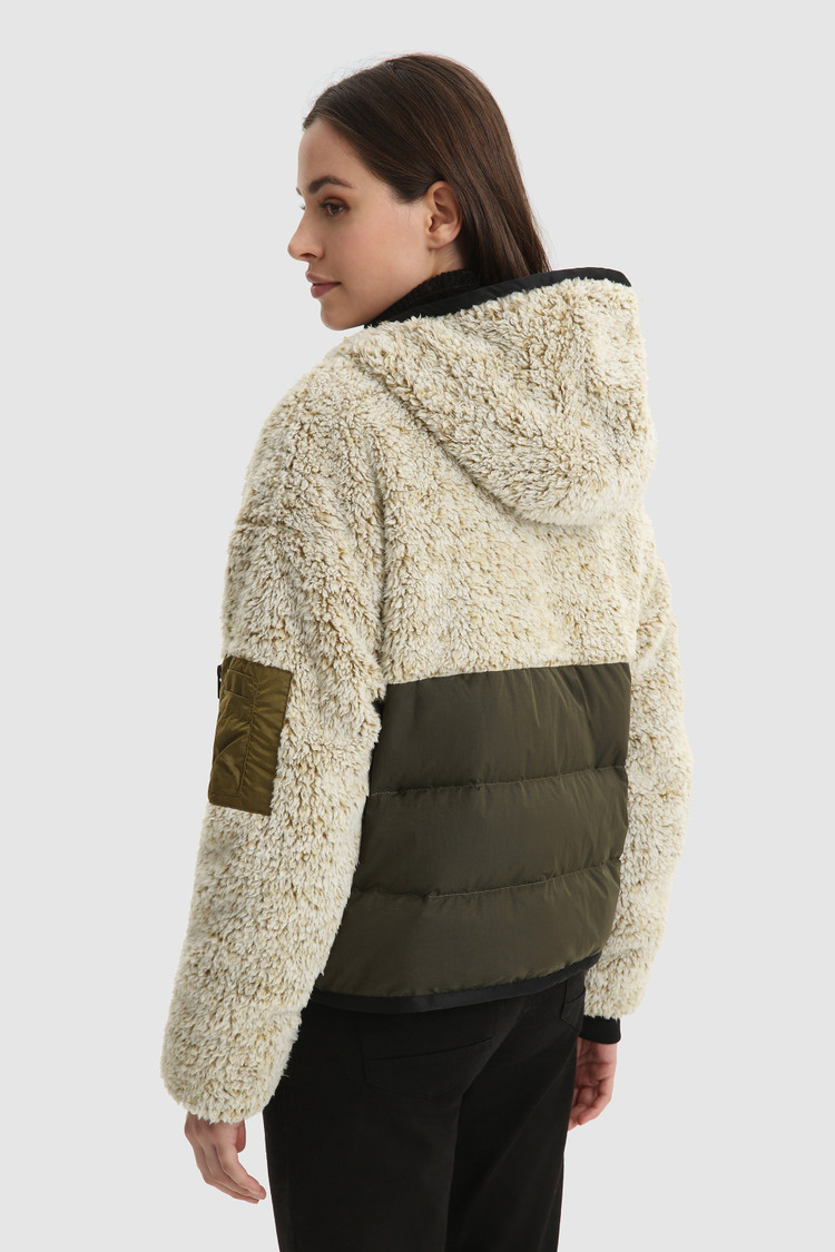 Hoody van fleece en nylon
