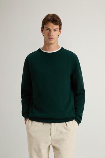 Pure Wool Crewneck Sweater Green | Woolrich