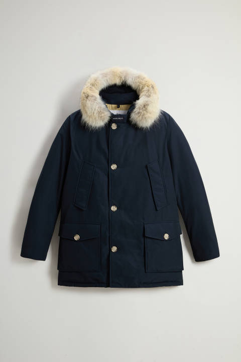 Arctic Parka in Ramar Cloth with Detachable Fur Trim Blue photo 2 | Woolrich