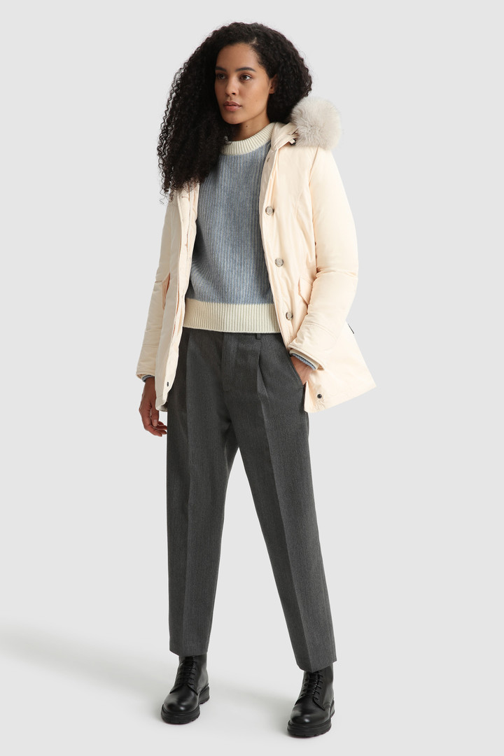 Crewneck wool Sweater with contrasting sleeves