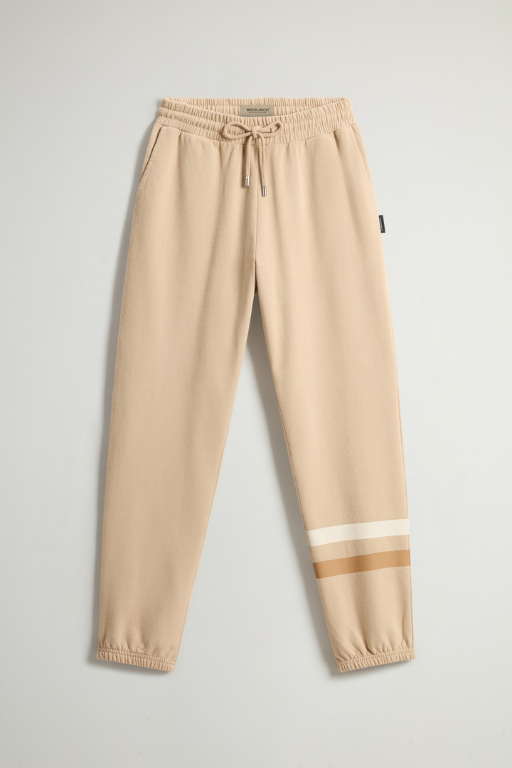 Pure Cotton Fleece Pants with Striped Detail Beige photo 4 | Woolrich