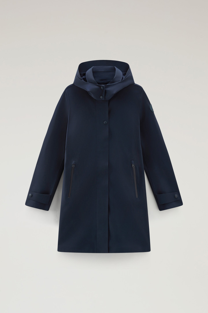 High Tech Nylon Trench Coat with Detachable Hood Blue photo 5 | Woolrich