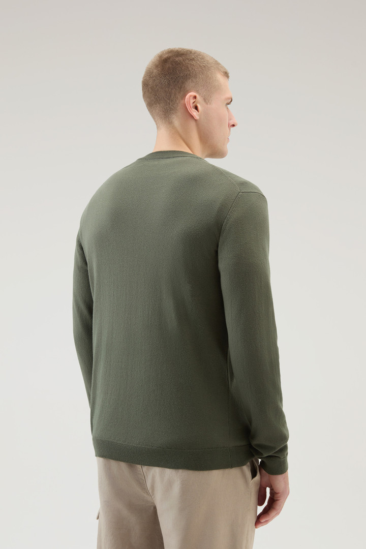 Sweater mit Rundhalsausschnitt aus reiner Baumwolle Grün photo 3 | Woolrich