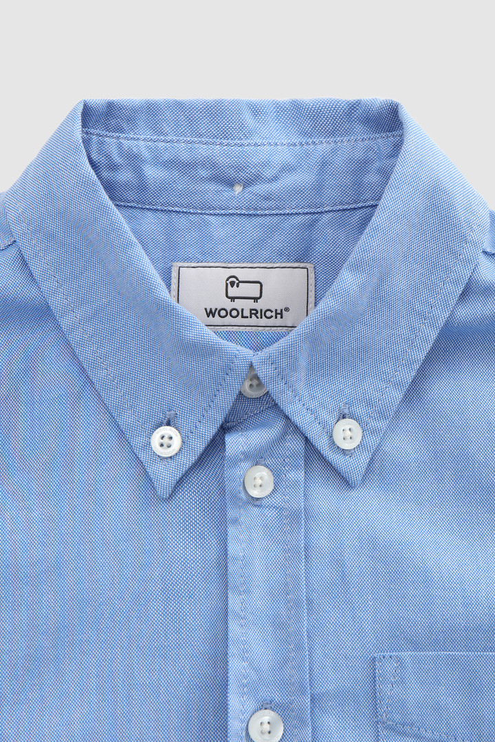 Boy's Button-Down Oxford Cotton Shirt Blue photo 3 | Woolrich
