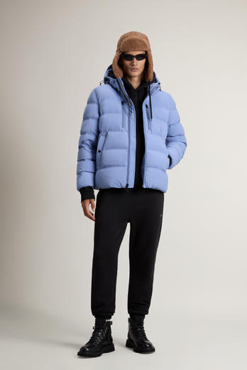Stretch nylon down jacket with matte finish Blue | Woolrich
