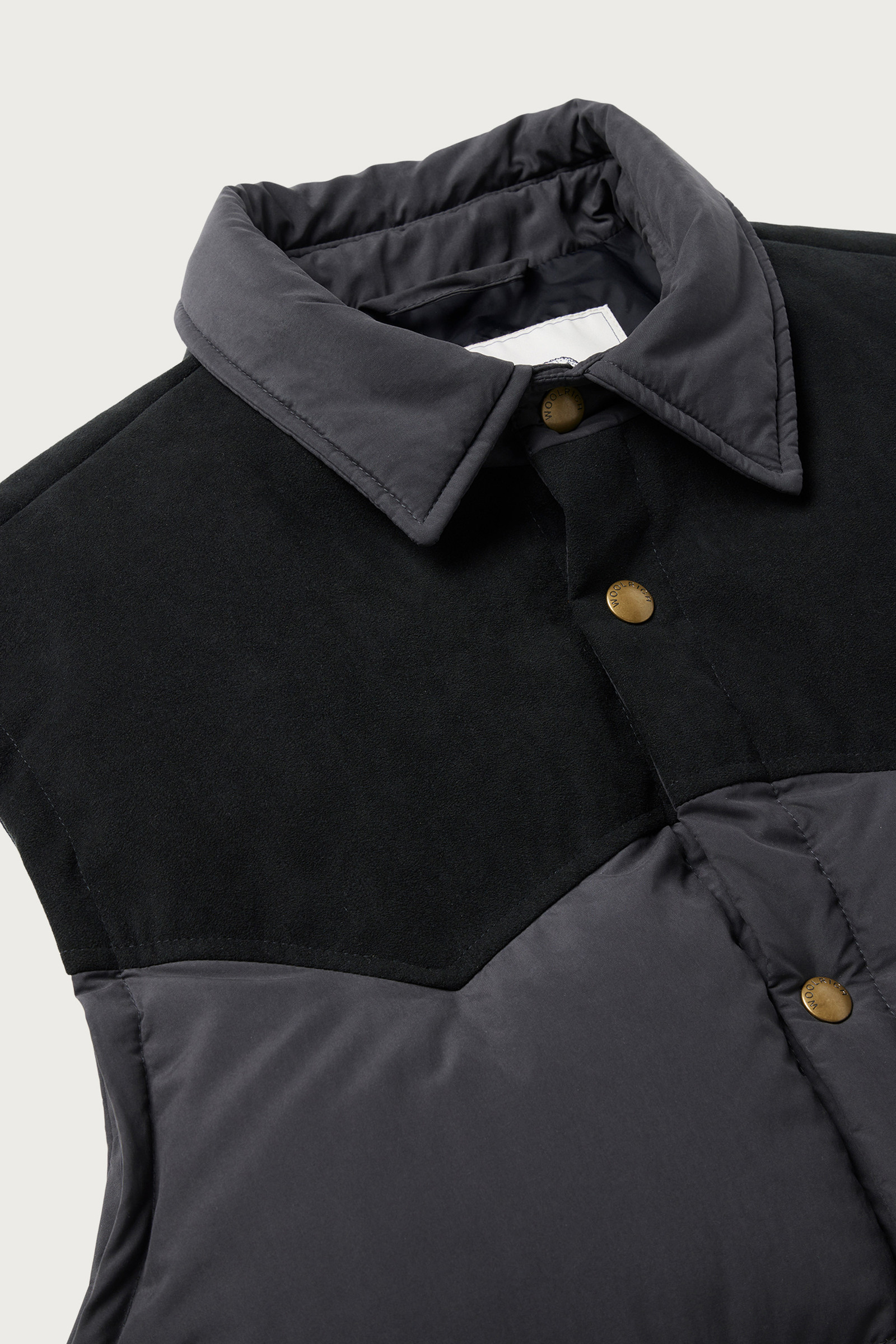 Padded Vest with Alcantara Yoke - One Of These Days / Woolrich Grey photo 6 | Woolrich