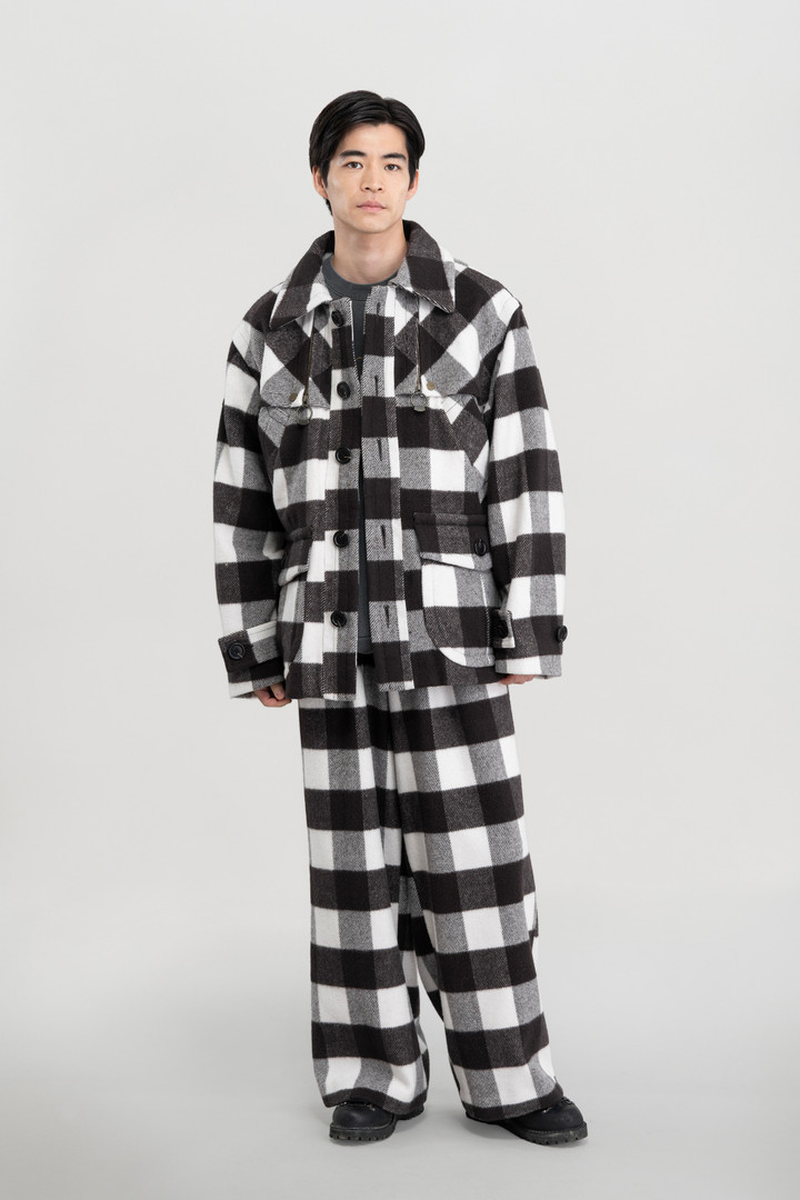WOOL CHECK CRUISER JACKET Noir photo 2 | Woolrich