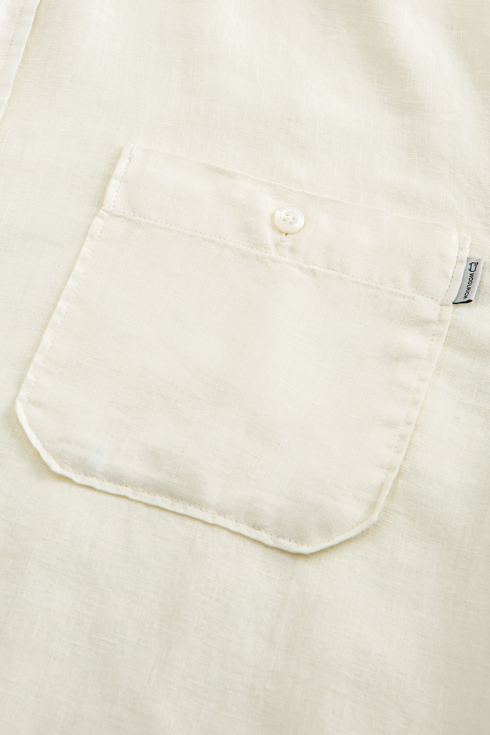 Garment-dyed Pure Linen Shirt with Band Collar White photo 6 | Woolrich