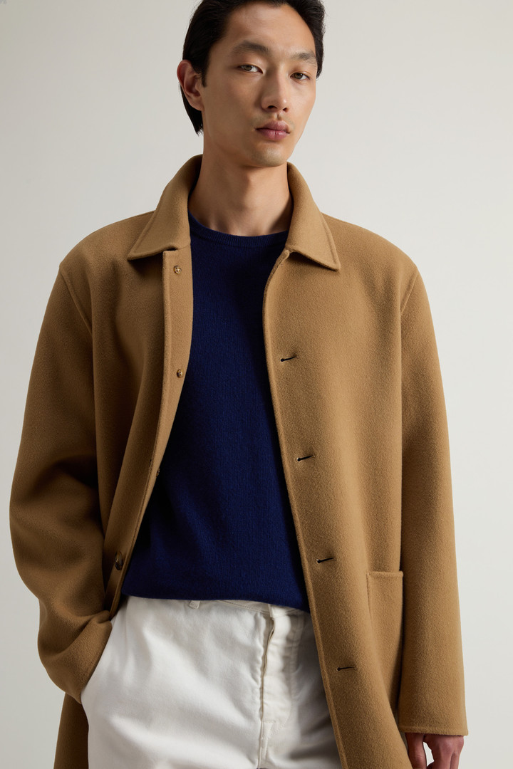 Coat in Pure Virgin Wool Beige photo 4 | Woolrich