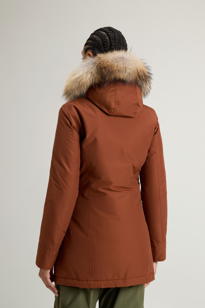 Arctic Parka in Ramar Cloth with Detachable Fur Trim Brown photo 3 | Woolrich