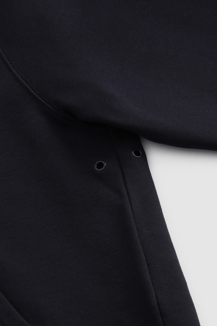 Fleece Hoodie with Embroidered Vintage Logo Blue photo 6 | Woolrich
