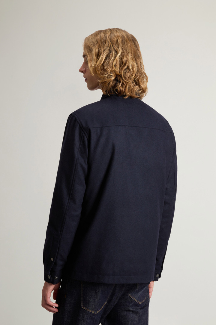 Giacca a camicia Alaskan in misto lana italiana Melton riciclata Blu photo 3 | Woolrich