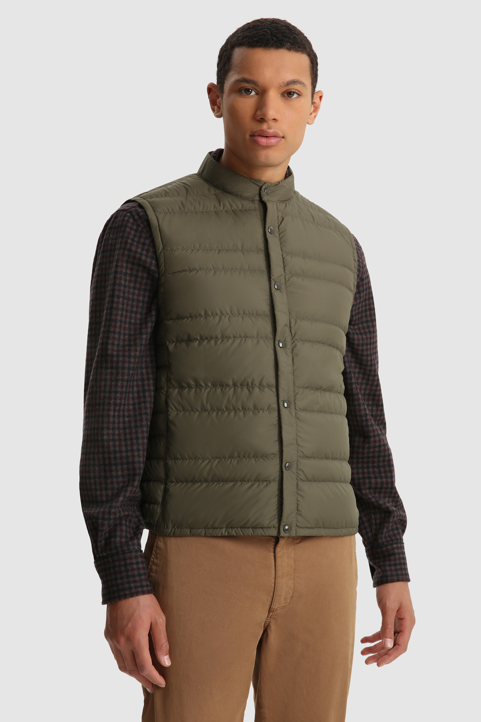 Lichte opvouwbare bodywarmer van microvezel Heren Groen Woolrich Nederland