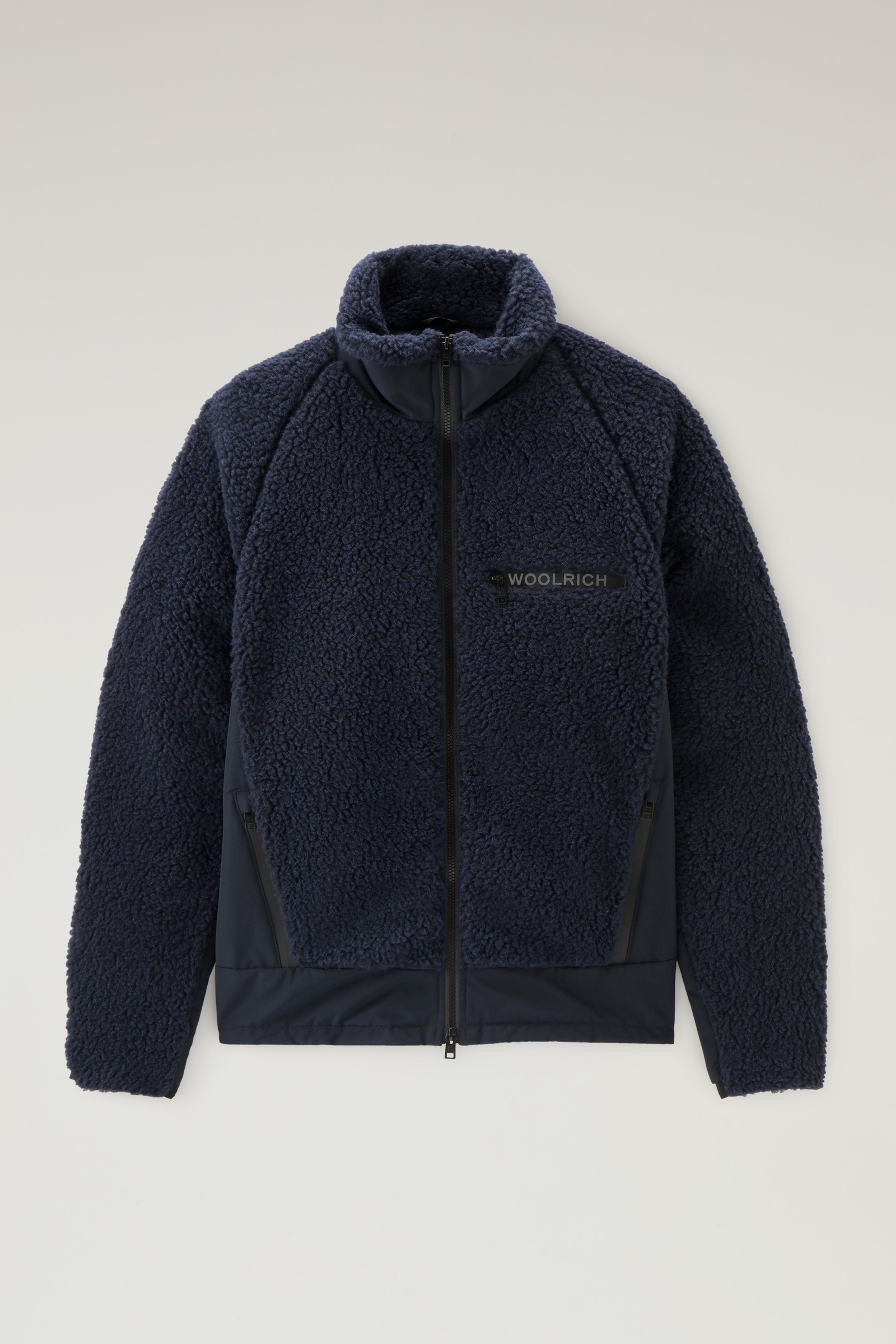 Womens Mens Clothing Mens Jackets Casual jackets Save 54% Woolrich Wool Sherpa Hybrid Blue Jacket 