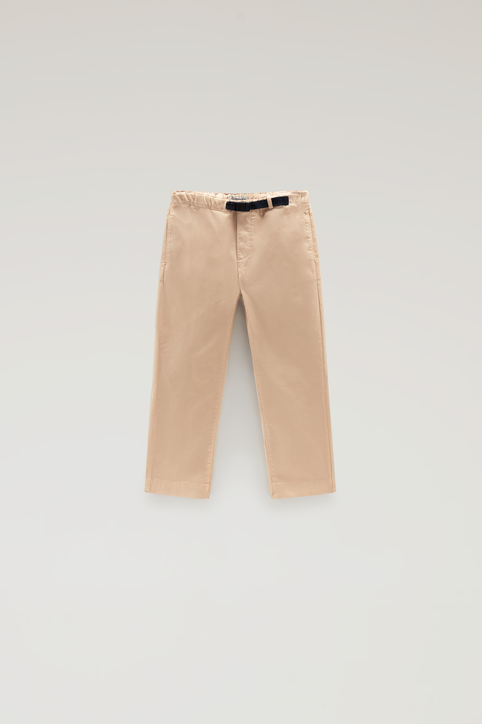 Pantalon pour garçon teint en pièce en coton élastique beige | Woolrich