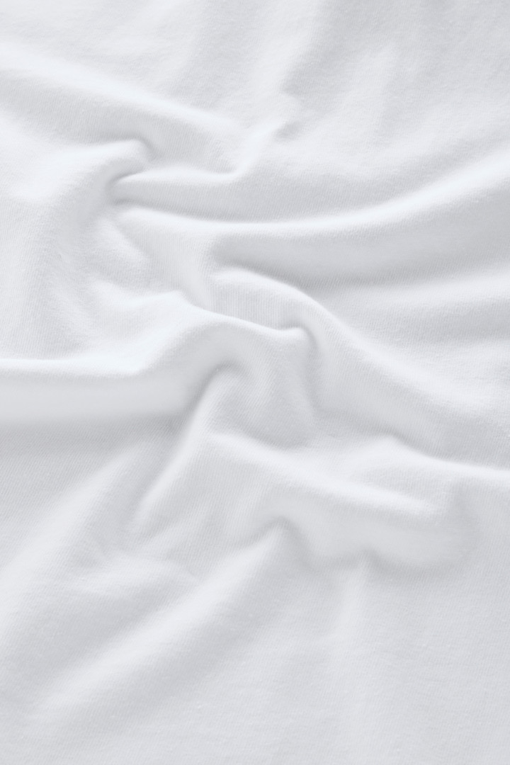 Long-Sleeved Polo Shirt in Pure Cotton White photo 8 | Woolrich
