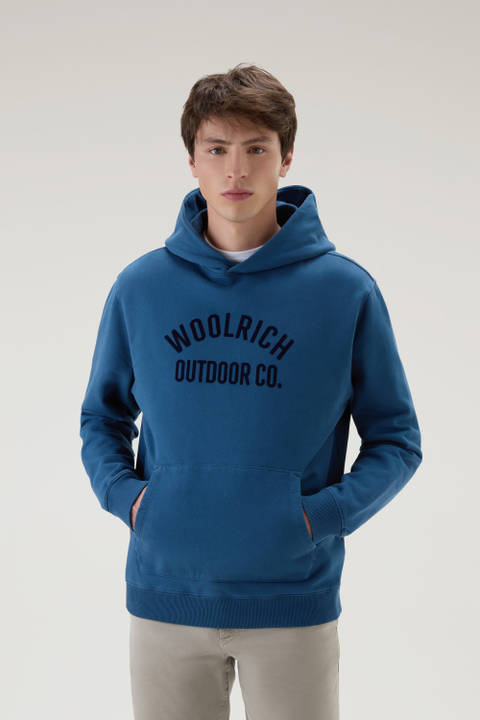 Hoodie in Pure Cotton Blue | Woolrich