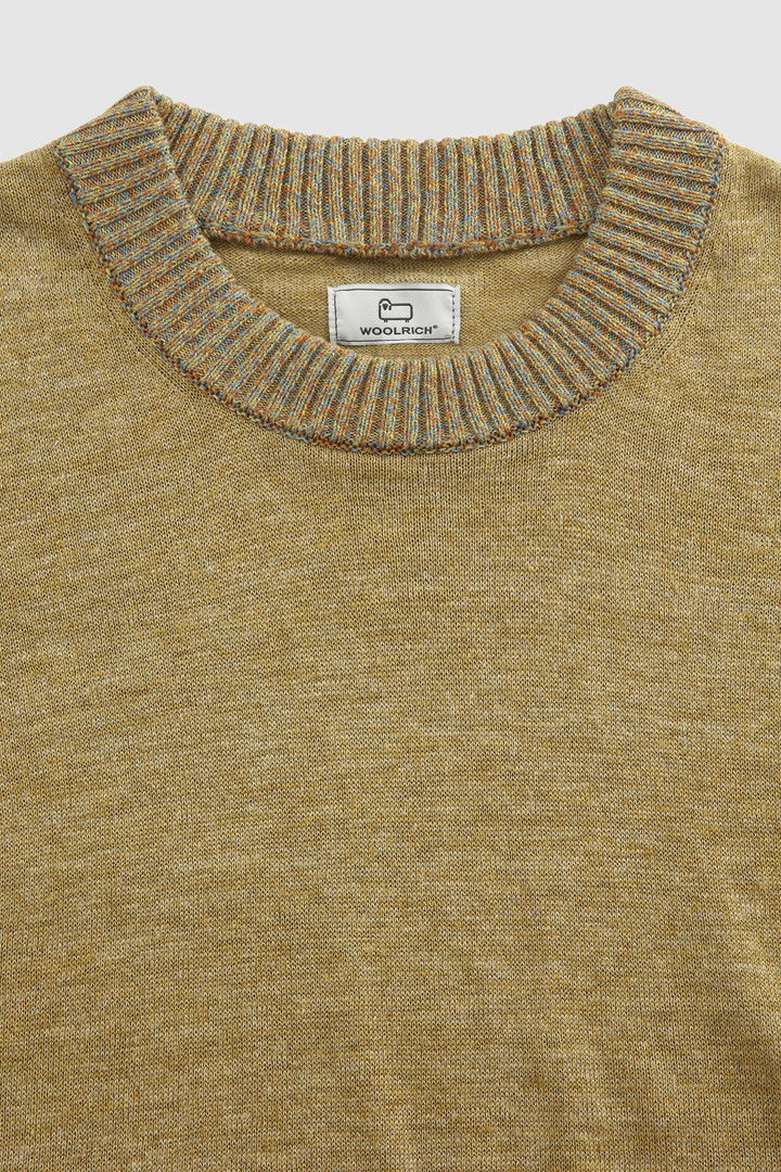 Haut en pur lin avec col côtelé beige photo 5 | Woolrich