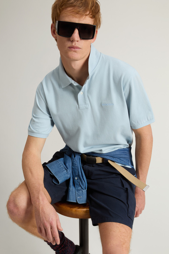 Pure Cotton Pique Polo Blue photo 4 | Woolrich