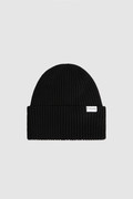 Ribbed virgin wool Beanie with logo