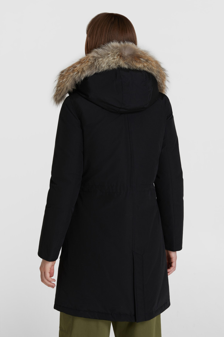 Lange Arctic Parka met coyotebont