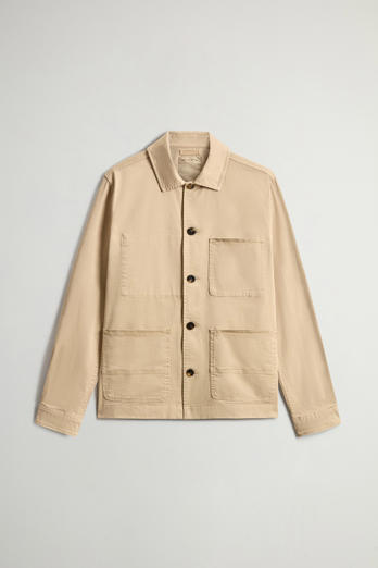 Chore Overshirt stückgefärbt aus Baumwolltwill Beige photo 1 | Woolrich