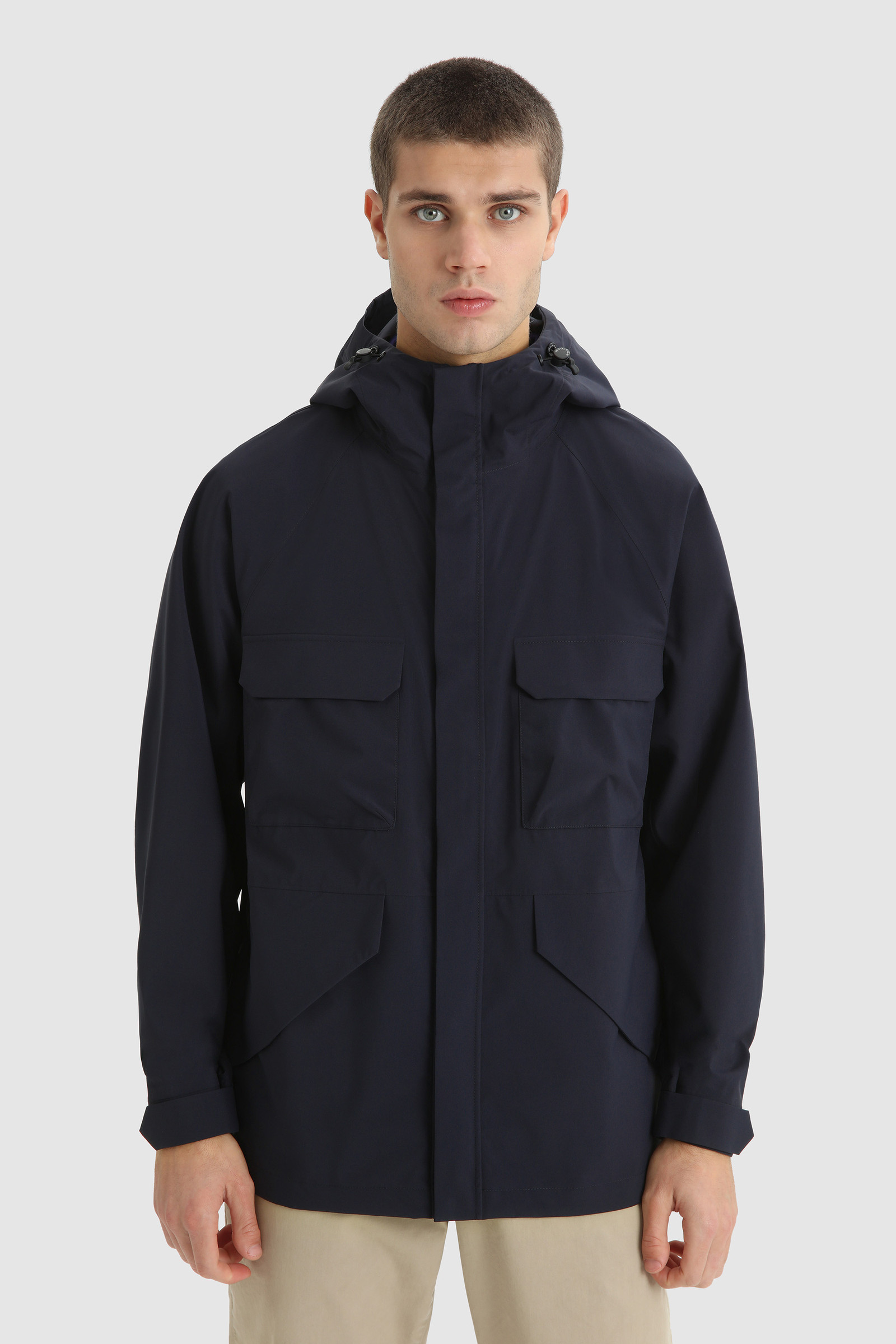 Zweilagige, wasserdichte, ultraleichte Jacke Mountain Blau | Woolrich