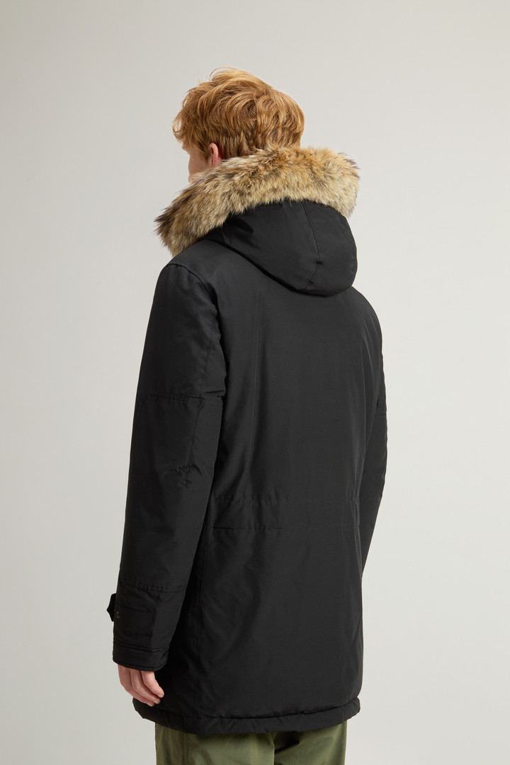 Polar Parka in Ramar Cloth with High Collar and Fur Trim Black photo 3 | Woolrich