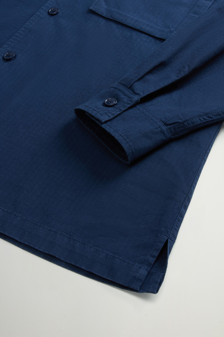 Garment-Dyed Pure Cotton Ripstop Shirt by Todd Snyder Blue photo 7 | Woolrich