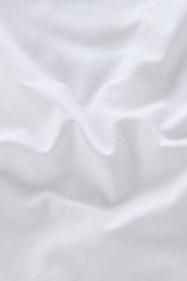 Girls' Band Collar Shirt in Cotton-Linen Blend White photo 5 | Woolrich